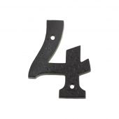 FFN04 - Zoo Hardware Foxcote Foundries 102mm Numeral - No. 4 - Black Antique