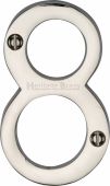 C1560 8-PNF Heritage Brass Numeral 8 Face Fix 76mm (3") Polished Nickel Finish