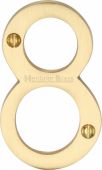 C1560 8-SB Heritage Brass Numeral 8 Face Fix 76mm (3") Satin Brass Finish