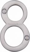 C1560 8-SC Heritage Brass Numeral 8 Face Fix 76mm (3") Satin Chrome Finish