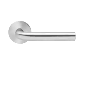 E100B 0S 71 - Karcher Design Slim Style E100 Round Rose Lever Set - Satin Stainless Steel