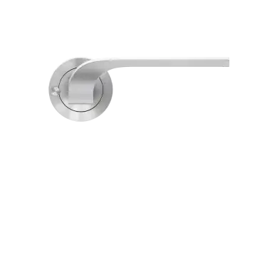 Click Here To Enlarge This Photo Of ER87 S9 71 - Karcher Design Las Vegas Round 3-Piece Rose KD Comfort Privacy Lever Set - Satin Stainless Steel &lpar;Sprung&rpar;