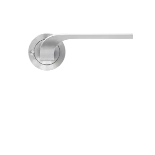 ER87 S9 71 - Karcher Design Las Vegas Round 3-Piece Rose KD Comfort Privacy Lever Set - Satin Stainless Steel &lpar;Sprung&rpar;