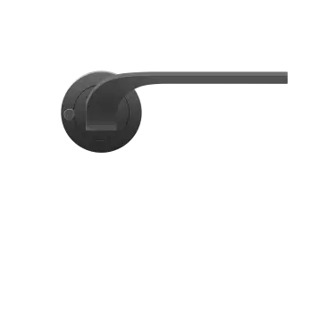 Click Here To Enlarge This Photo Of ER87 S9 83 - Karcher Design Las Vegas Round 3-Piece Rose KD Comfort Privacy Lever Set - Cosmos Black &lpar;Sprung&rpar;