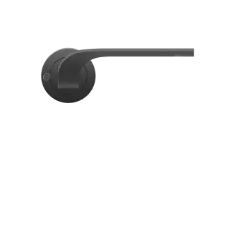 ER87 S9 83 - Karcher Design Las Vegas Round 3-Piece Rose KD Comfort Privacy Lever Set - Cosmos Black &lpar;Sprung&rpar;
