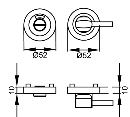 Click Here To Enlarge This Photo Of CEZ1334 BAD 73 - Karcher Design Round 3-Piece Rose Disabled Turn & Release with Indicator Set - Satin &sol; Polished Stainless Steel