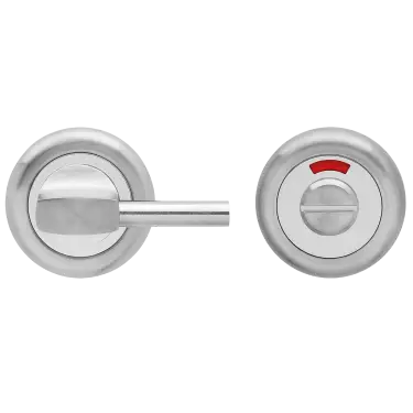 Click Here To Enlarge This Photo Of EZ1336 BAD 73 - Karcher Design Round 3-Piece Rose Disabled Turn & Release with Indicator Set - Satin &sol; Polished Stainless Steel