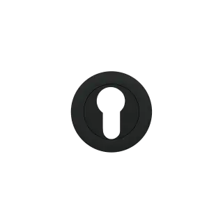 CEZ1332 PZ 83 - Karcher Design Round 3-Piece Rose Euro Profile Escutcheon - Cosmos Black