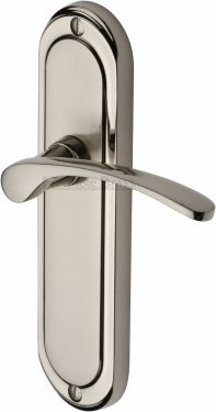 Click Here To Enlarge This Photo Of AMB6210-MC Heritage Brass Door Handle Lever Latch Ambassador Design Mercury Finish