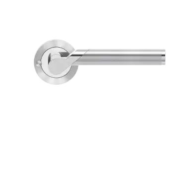 Click Here To Enlarge This Photo Of R38 S9 65 - Karcher Design Starlight Round 3-Piece Rose KD Comfort Privacy Lever Set - Polished Chrome &sol; Satin Stainless Steel &lpar;Sprung&rpar;