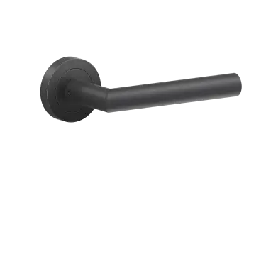 Click Here To Enlarge This Photo Of ER28 0S 83 - Karcher Design Rhodos Round 3-Piece Rose Lever Set - Cosmos Black &lpar;Sprung&rpar;