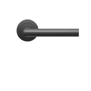 ER28 0S 83 - Karcher Design Rhodos Round 3-Piece Rose Lever Set - Cosmos Black &lpar;Sprung&rpar;