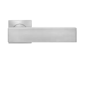 ER52Q 0S 71 - Karcher Design Milano Square 3-Piece Rose Lever Set - Satin Stainless Steel &lpar;Sprung&rpar;