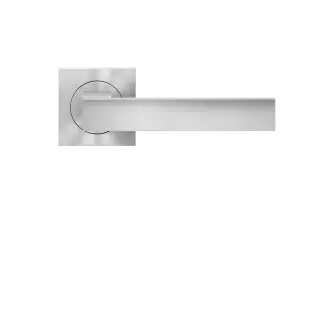 ER61Q 0S 71 - Karcher Design Venedig Square 3-Piece Rose Lever Set - Satin Stainless Steel &lpar;Sprung&rpar;