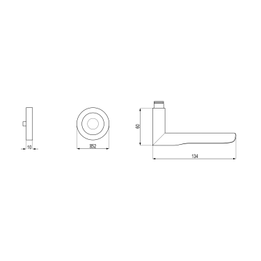 Click Here To Enlarge This Photo Of ER62 0S 83 - Karcher Design Round 3-Piece Rose Lever Set - Cosmos Black &lpar;Sprung&rpar;