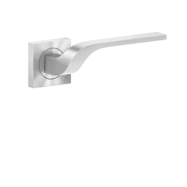 Click Here To Enlarge This Photo Of ER87Q 0S 71 - Karcher Design Las Vegas Square 3-Piece Rose Lever Set - Satin Stainless Steel &lpar;Sprung&rpar;