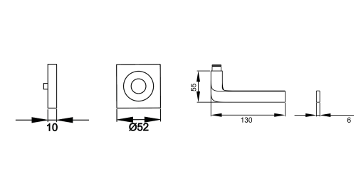 Click Here To Enlarge This Photo Of ER87Q 0S 71 - Karcher Design Las Vegas Square 3-Piece Rose Lever Set - Satin Stainless Steel &lpar;Sprung&rpar;