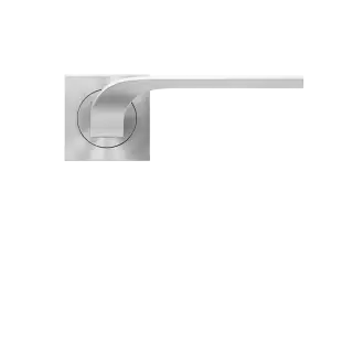 ER87Q 0S 71 - Karcher Design Las Vegas Square 3-Piece Rose Lever Set - Satin Stainless Steel &lpar;Sprung&rpar;