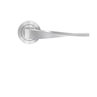 ER88 0S 71 - Karcher Design Nevada Round 3-Piece Rose Lever Set - Satin Stainless Steel &lpar;Sprung&rpar;