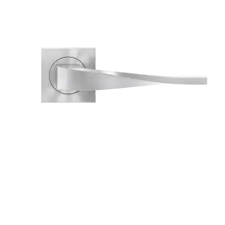 ER88Q 0S 71 - Karcher Design Nevada Square 3-Piece Rose Lever Set - Satin Stainless Steel &lpar;Sprung&rpar;