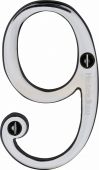 C1560 9-PC Heritage Brass Numeral 9 Face Fix 76mm (3") Polished Chrome Finish
