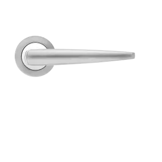 R230 0S 56 - Karcher Design Denver Round 3-Piece Rose Lever Set - Chrome &sol; Satin Chrome &lpar;Sprung&rpar;