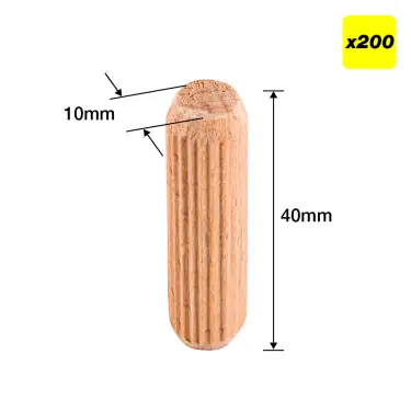 Click Here To Enlarge This Photo Of Trend DWL&sol;10X40&sol;200 10mm x 40mm Wooden Dowels &lpar;200 pack&rpar;