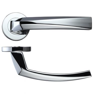 Click Here To Enlarge This Photo Of RM010CP - Zoo Hardware Rosso Maniglie 'Hydra' Lever on Round Rose - Polished Chrome