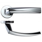 RM010CP - Zoo Hardware Rosso Maniglie 'Hydra' Lever on Round Rose - Polished Chrome