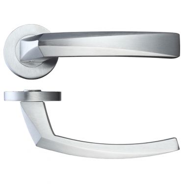 Click Here To Enlarge This Photo Of RM010SC - Zoo Hardware Rosso Maniglie 'Hydra' Lever on Round Rose - Satin Chrome