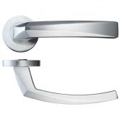 RM010SC - Zoo Hardware Rosso Maniglie 'Hydra' Lever on Round Rose - Satin Chrome