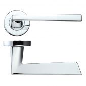 RM020CP - Zoo Hardware Rosso Maniglie 'Lupus' Lever on Round Rose - Polished Chrome
