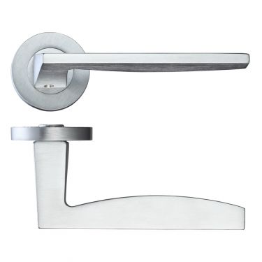 Click Here To Enlarge This Photo Of RM030SC - Zoo Hardware Rosso Maniglie 'Pavo' Lever on Round Rose - Satin Chrome