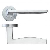 RM030SC - Zoo Hardware Rosso Maniglie 'Pavo' Lever on Round Rose - Satin Chrome