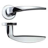 RM040CP - Zoo Hardware Rosso Maniglie 'Cygnus' Lever on Round Rose - Polished Chrome