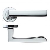 RM050CP - Zoo Hardware Rosso Maniglie 'Mensa' Lever on Round Rose - Polished Chrome