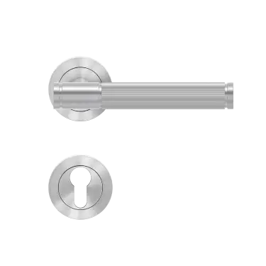 Click Here To Enlarge This Photo Of ER90C1 PZ0 71 - Karcher Design Studio Series Round Rose Lever Set with Euro Profile Escutcheons - Satin Stainless Steel &lpar;Sprung&rpar;