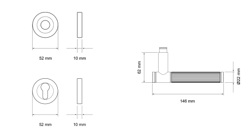 Click Here To Enlarge This Photo Of ER90C1 PZ0 71 - Karcher Design Studio Series Round Rose Lever Set with Euro Profile Escutcheons - Satin Stainless Steel &lpar;Sprung&rpar;