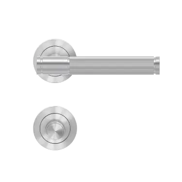 Click Here To Enlarge This Photo Of ER90C1 BAD 71 - Karcher Design Studio Series Round Rose Lever Set with Bathroom Turn & Release - Satin Stainless Steel &lpar;Sprung&rpar;