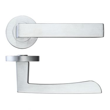 Click Here To Enlarge This Photo Of RM050SC - Zoo Hardware Rosso Maniglie 'Mensa' Lever on Round Rose - Satin Chrome