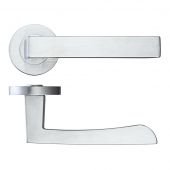 RM050SC - Zoo Hardware Rosso Maniglie 'Mensa' Lever on Round Rose - Satin Chrome