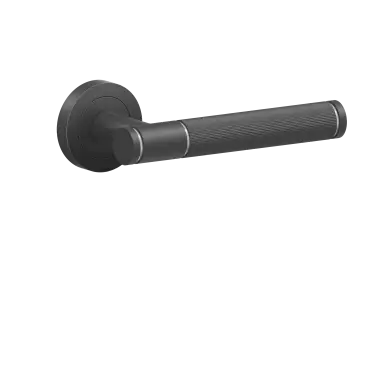 Click Here To Enlarge This Photo Of ER90C2 0S 83 - Karcher Design Studio Series Round Rose Lever Set - Cosmos Black &lpar;Sprung&rpar;