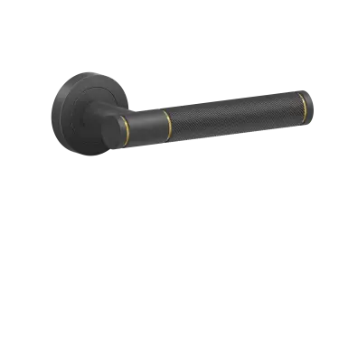 Click Here To Enlarge This Photo Of ER90D1 0S 83 - Karcher Design Studio Series Round Rose Lever Set - Cosmos Black &lpar;Sprung&rpar;