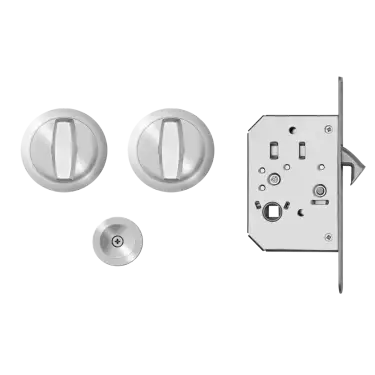 Click Here To Enlarge This Photo Of EPD PB 71 - Karcher Design Round Pocket Door Flush Handle Set &lpar;Turn & Turn&rpar; - Satin Stainless Steel