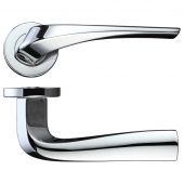 RM060CP - Zoo Hardware Rosso Maniglie 'Aries' Lever on Round Rose - Polished Chrome