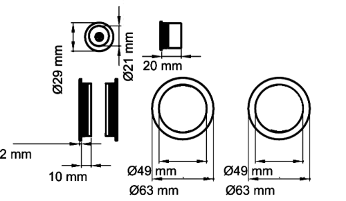 Click Here To Enlarge This Photo Of EPD 0S 72 - Karcher Design Round Pocket Door Flush Handle Set &lpar;Non Locking&rpar; - Polished Stainless Steel