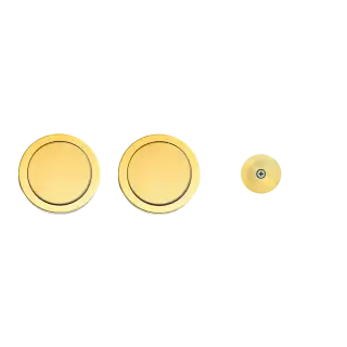 EPD 0S 78 - Karcher Design Round Pocket Door Flush Handle Set &lpar;Non Locking&rpar; - Polished Zirconium