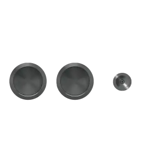 EPD 0S 89 - Karcher Design Round Pocket Door Flush Handle Set &lpar;Non Locking&rpar; - Titan Grey