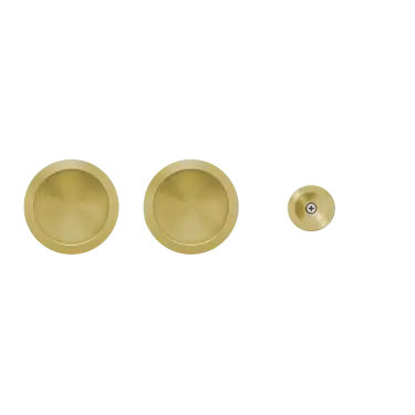 Click Here To Enlarge This Photo Of EPD 0S 88 - Karcher Design Round Pocket Door Flush Handle Set &lpar;Non Locking&rpar; - Satin Brass
