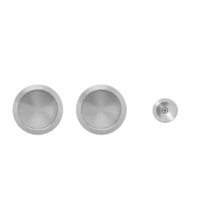 EPD3 0S 71 - Karcher Design Round Pocket Door Set &lpar;Non Locking&rpar; - Satin Stainless Steel